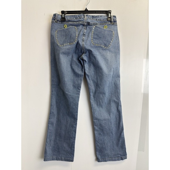 Apple Bottom Jeans Women's 9/10 Embroidered Y2K Pants Distressed Rhinestone‎ - Picture 1 of 8